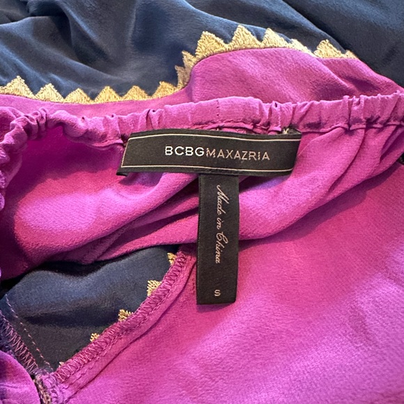 BCBG MaxAzria Dee Maxi Dress color block halter Sz S - Picture 2 of 9